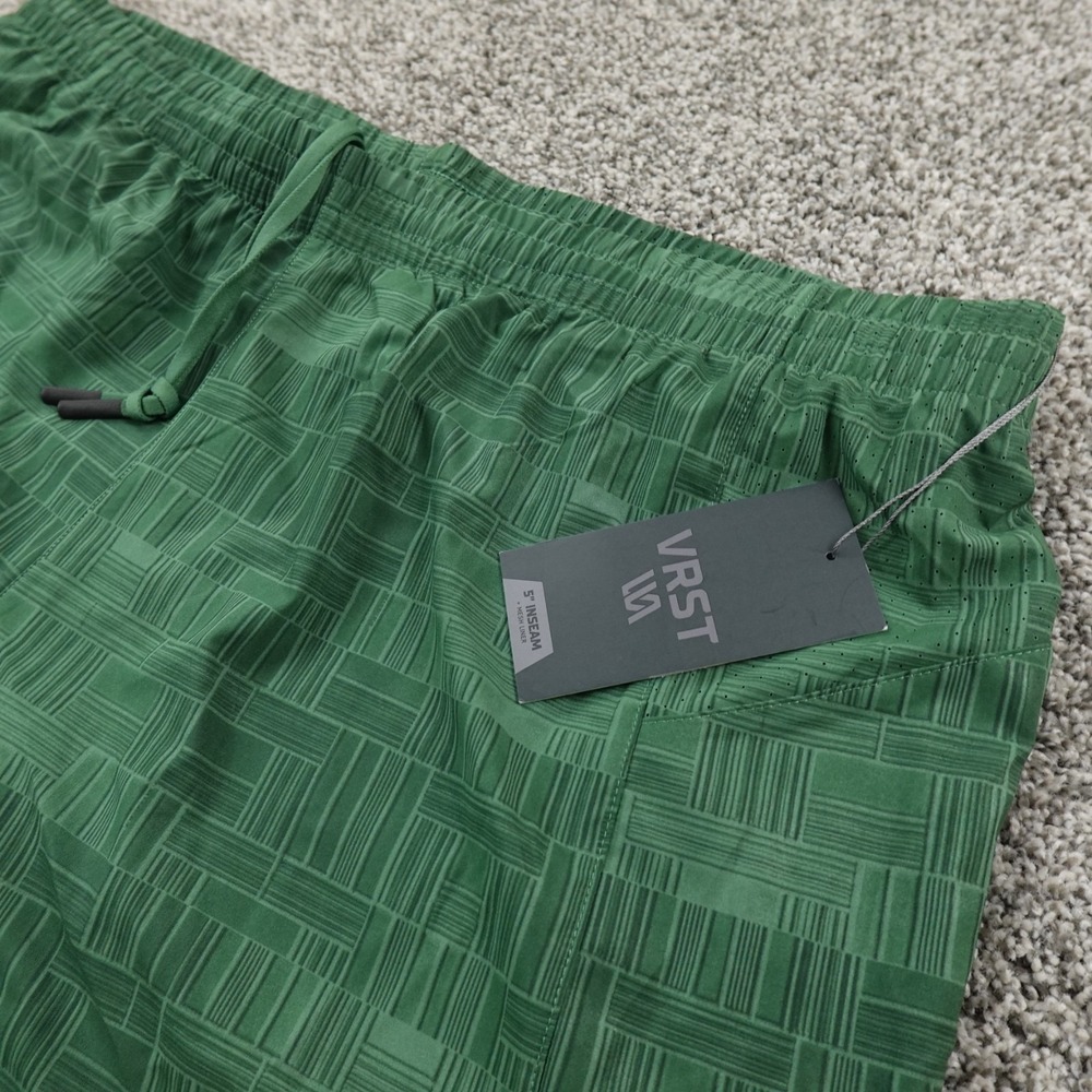 NEW VRST Shorts Mens 2XL Green Accelerate Drawstring Performance Athletic‎ Gym